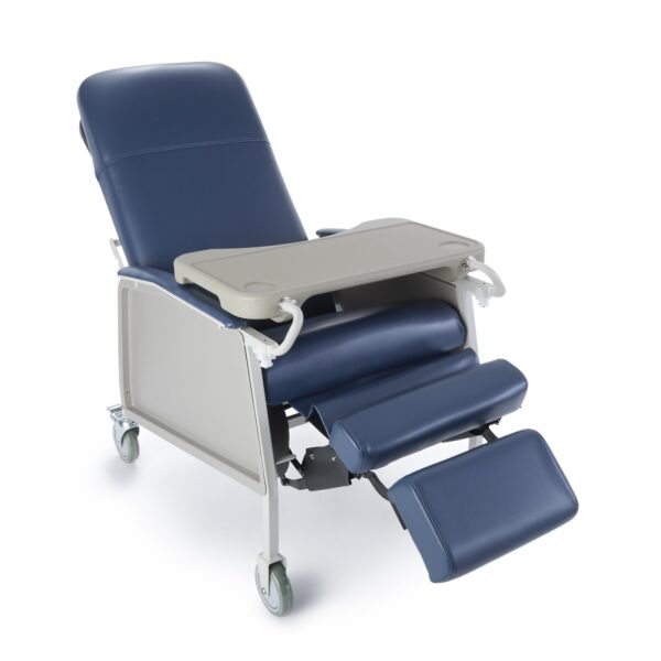 3-Position Recliner McKesson Blue Vinyl Four 5 Inch Casters With 2 Locks 2