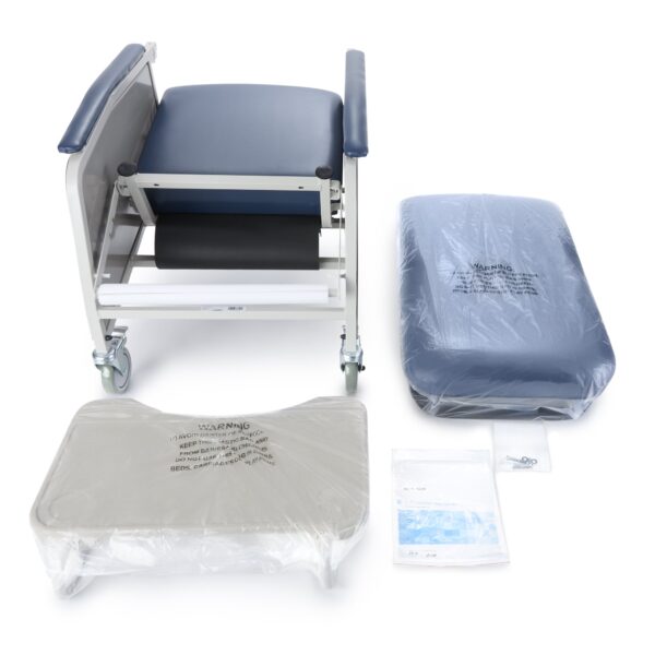 3-Position Recliner McKesson Blue Vinyl Four 5 Inch Casters With 2 Locks 3