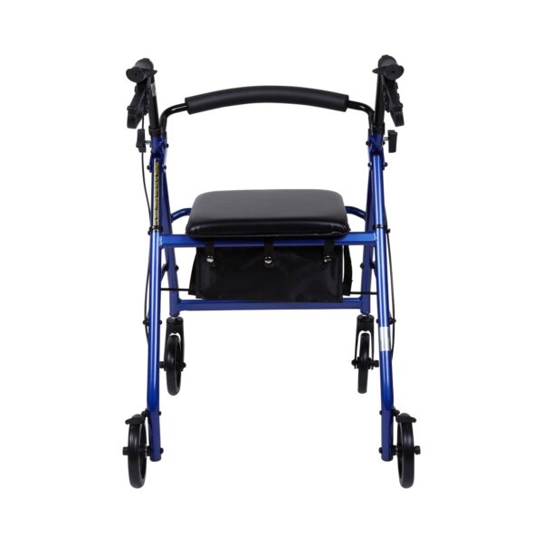 4 Wheel Rollator McKesson Blue Adjustable Height / Folding Aluminum Frame 13
