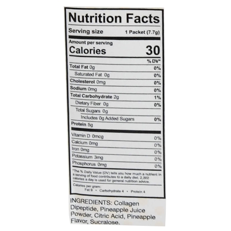 1074004_nf.jpg Oral Supplement PUSH Collagen Dipeptide Concentrate Pineapple Flavor Powder 7.7 Gram Individual Packet 2