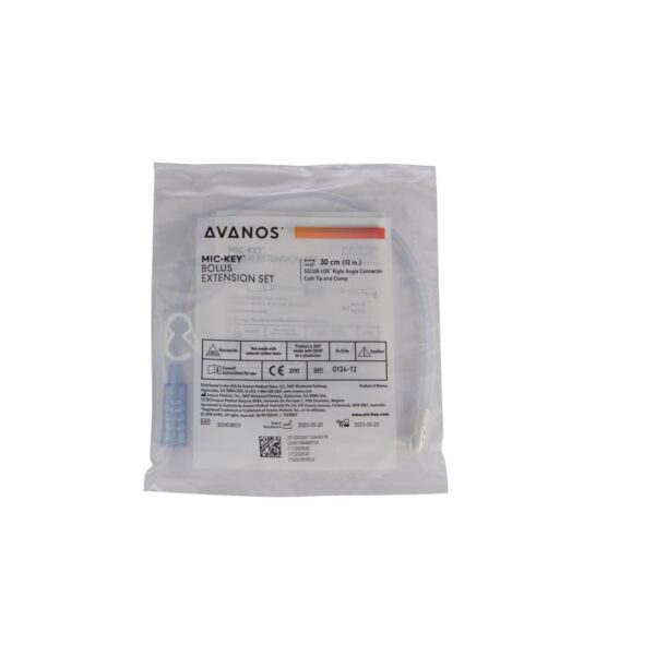 Bolus Enteral Feeding Extension Tube Set MIC-Key 12 Inch, With Cath Tip, SECUR-LOK Right-Angle Connector and Clamp 8