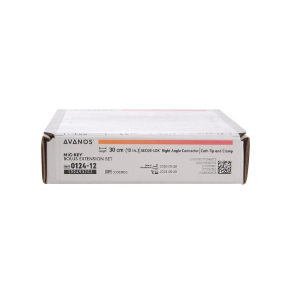 Bolus Enteral Feeding Extension Tube Set MIC-Key 12 Inch, With Cath Tip, SECUR-LOK Right-Angle Connector and Clamp 9