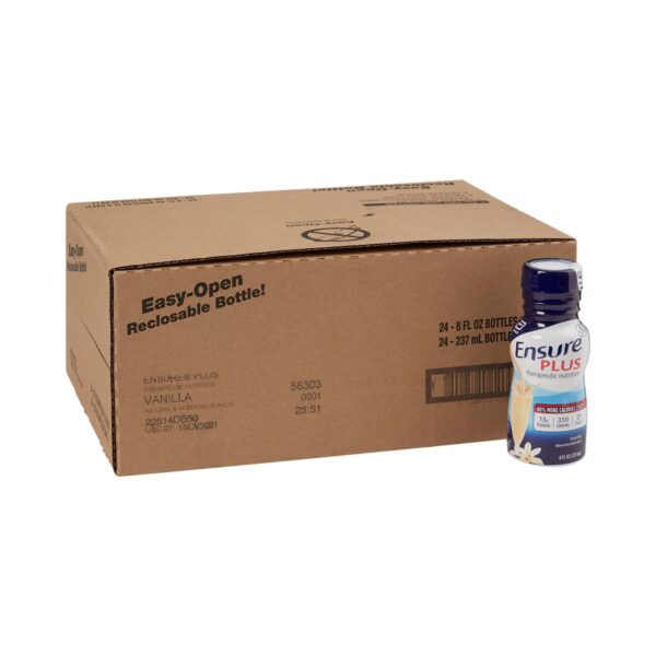 Oral Supplement Ensure® Plus Therapeutic Nutrition Vanilla Flavor Liquid 8 oz. Bottle 9